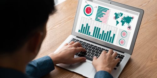 Business data dashboard provide modish business intelligence analytic for marketing strategy planning
